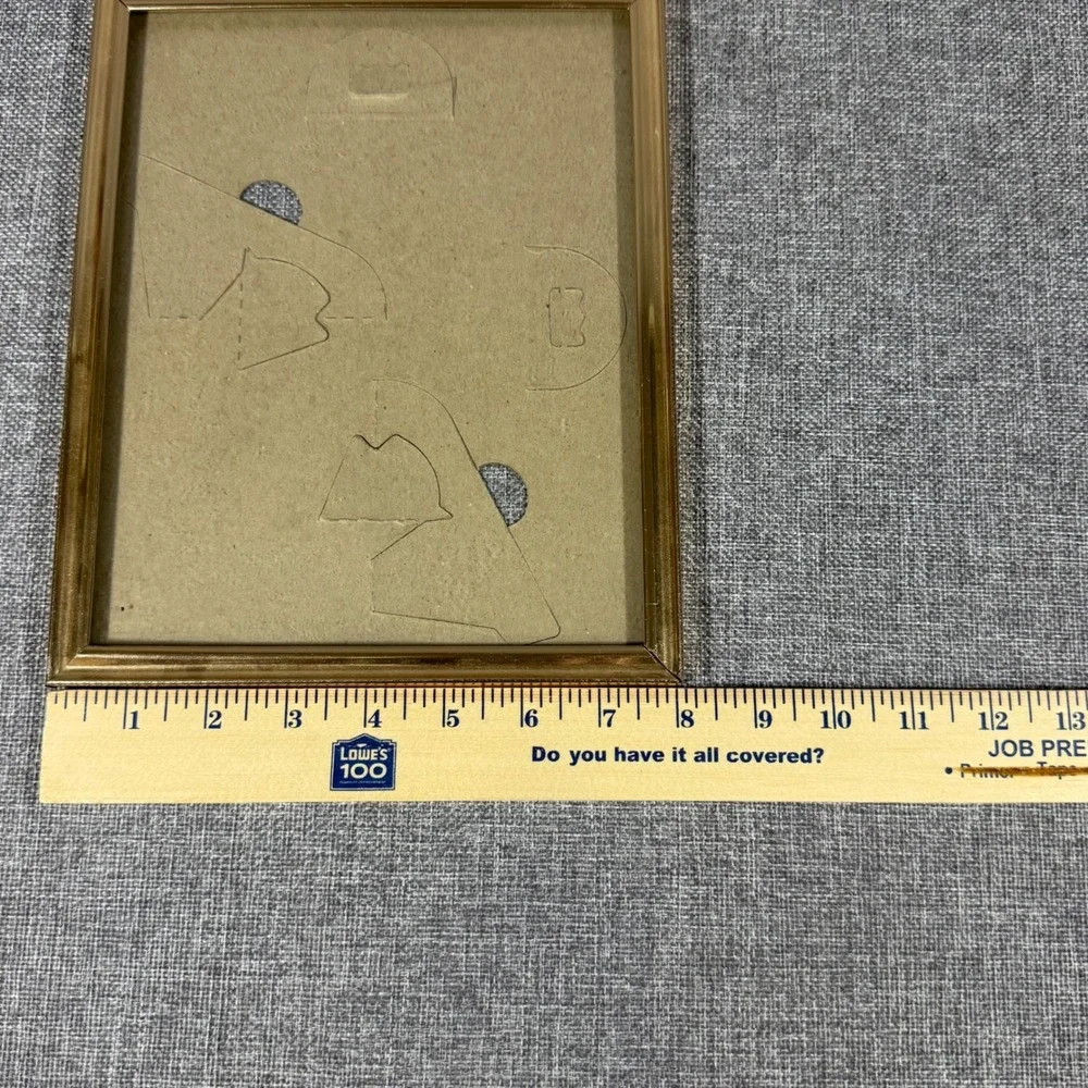 VTG Gold Brass Color Metal Picture Frame 8x10 Cardboard Back Vertical Horizontal